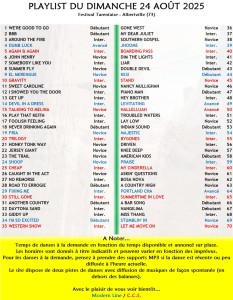 playlist du dimanche 24 aout 2025